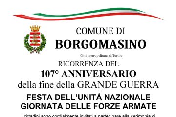 manifesto commemorazione del 4 novembre: Borgomasino, domenica 9 novembre 2025